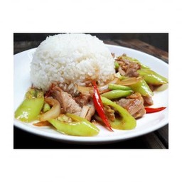 พริกหยวกรวมราดข้าว(ลูกค้าเลือกเนื้อสัตว์เองนะคะ)