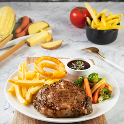 สเต็กหมูบอสตัน ซอสแจ่ว