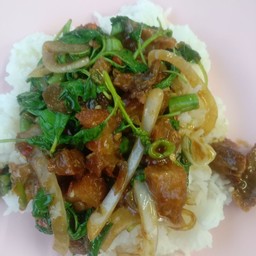 กระเพราหมูกรอบ