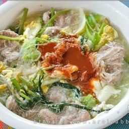 [อร่อยซ่ากับโค้ก] สุกี้หมู +  โค้ก ออริจินัล (ขวด)