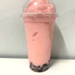 นมสดสตรอว์เบอร์รี่ปั่น แก้ว 22 ออนซ์