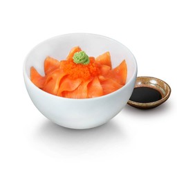 ข้าวหน้าปลาแซลมอนไข่กุ้ง