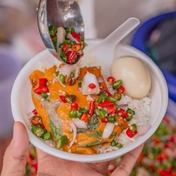 ห่อหมกย่าง ปู+ไข่ต้ม+ข้าวสวย+พริกน้ำปลา