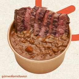 ข้าวแกงกะหรี่หน้าเนื้อวากิวสเต็ก