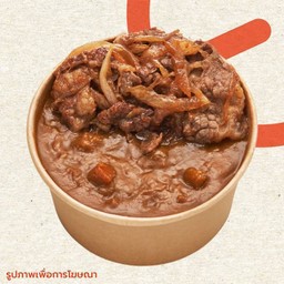 ข้าวแกงกะหรี่หน้าเนื้อวากิวผัดซอส