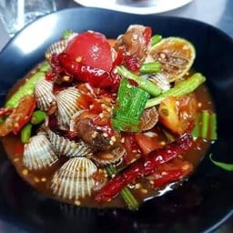 ตำเหลาแซลม่อนหอยแครง