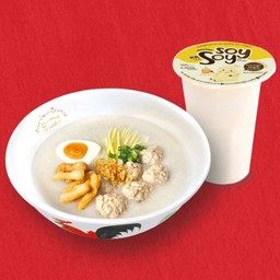 โจ๊กหมูสับ+น้ำเต้าหู้
