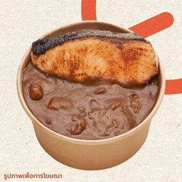 ข้าวแกงกะหรี่หน้าปลาแซลมอน