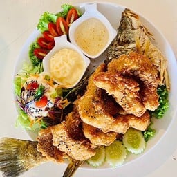 สลัดปลากะพงกรอบ