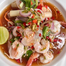 ยำนัวกุ้งสด