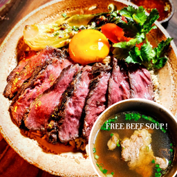 Pro ข้าวหน้าเนื้อ แถมฟรี! ซุปน้ำ้ใสราคา25.-