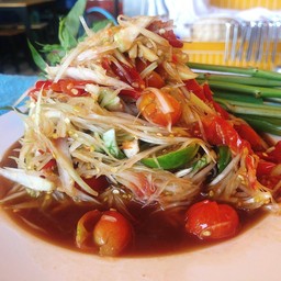 ตำลาว , ข้าวเหนียว , แคปหมู