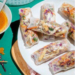 ⭐4.9 (156) - สลัดโรล ไก่ซัมเมอร์ 🥗 Summer Chicken Roll