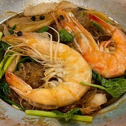 กุ้งอบวุ้นเส้น (กุ้งขาวใหญ่4ตัว)