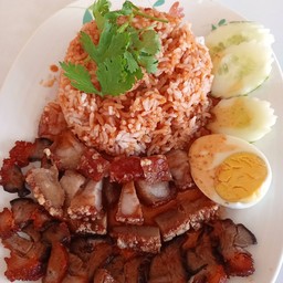 ข้าวหมูแดงหมูกรอบ