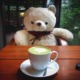 Green tea latte coffee Hot