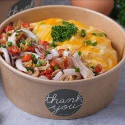 ข้าวไข่ข้นปลาหมึกคั่วพริกเกลือ
