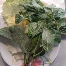 ผัก 1ชุด มี ผักกาด+ใบโหระพา+ใบชะพลู นะคะ