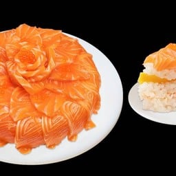 เค้กแซลมอนเลเยอร์สอดไส้ (1 ปอนด์) แถมน้ำจิ้มซีฟู๊ด