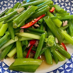ผัดดอกหอม_หมูสับ