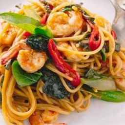 สปาเก็ตตี้ผัดขี้เมากุ้ง