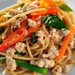 สปาเก็ตตี้ผัดขี้เมาหมู