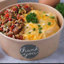 ข้าวไข่ข้นหอยแมลงภู่คั่วพริกเกลือ