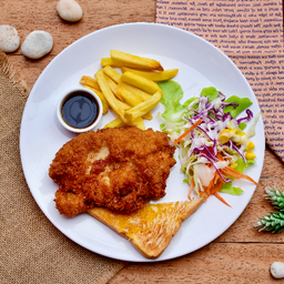 สเต็กไก่คลุกเกล็ดขนมปัง