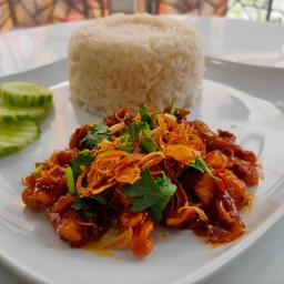 ข้าวซอสไก่สวรรค์ ซอสสูตรทางร้านเอง