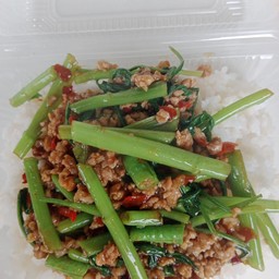 ผัดผักบุ้งหมูสับ