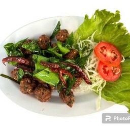 ลาบหมูทอด