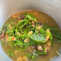 แกงผักหละผักเสี้ยวใส่ปลาแห้ง ดุก นิล ช่อน