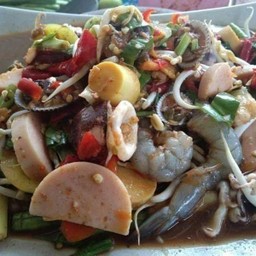 ตำทะเลรวมคู่แค๊ปหมู1ถุง+ผักดอง1ถุง