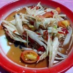 ตำปลาร้า(ไม่ใส่ปู)