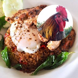 Krapao Fried Rice with Grilled Chicken