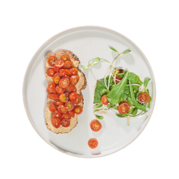 B19Hummus & Tomato on Toast  ขนมปังหน้าฮัมมุสมะเขือเทศ