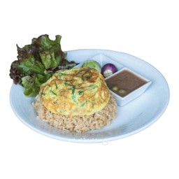 ข้าวคลุกน้ำพริกกะปิ+ไข่ชะอม