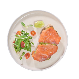 B15Avocado & Salmon on Toast  ขนมปังหน้าอโวคาโด้และแซลมอน