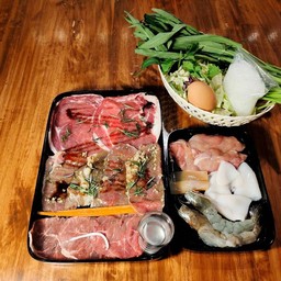 หมูกระทะ-สุกี้ เนื้อ+ทะเล ชุดกลาง