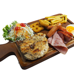 สเต็กถาดมินิ อกไก่พริกไทยดำ