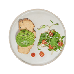 B22 Hummus & Avocado on Toast ขนมปังหน้าฮัมมุสและอโวคาโด้