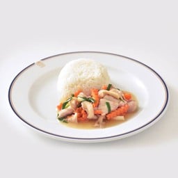 ข้าวราดหมูผัดน้ำมันหอย