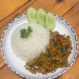 A06 ข้าวคั่วกลิ้งหมูสับ