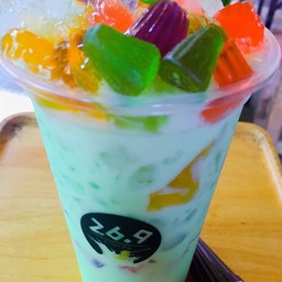 นมเปรี้ยว+ปีโป้ ปั่น ผลไม้รวม