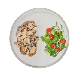 B21 Hummus & Mushroom on Toast  ขนมปังหน้าฮัมมุสและเห็ด