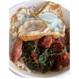 ข้าวกะเพราแหนม+ไข่ดาว