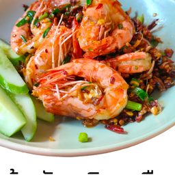 ข้าวกุ้งคั่วพริกเกลือ