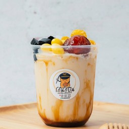 น้ำเต้าหู้บราวน์ชูก้าปั่น+ทรงเครื่อง