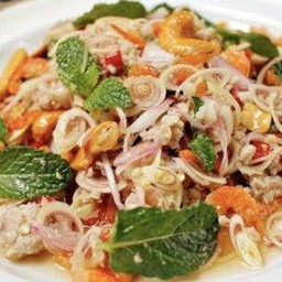 ยำตะไคร้กุ้งสด