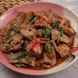 ผัดกะเพราตับหมู (กับข้าว)
